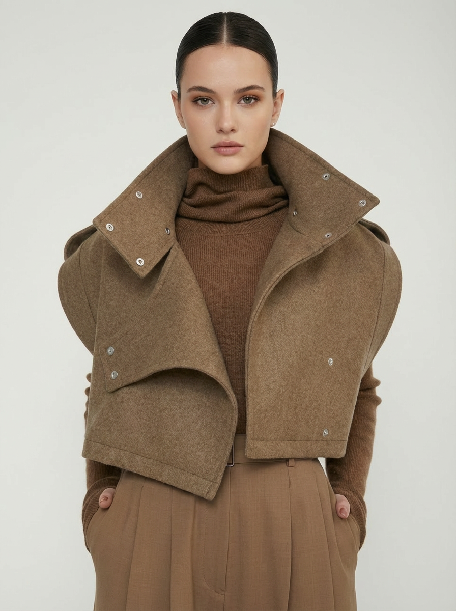 Oversize Sleeveless Jacket / Nills - Warm Taupe