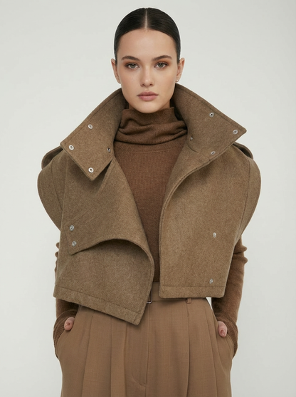 Oversize Sleeveless Jacket / Nills - Warm Taupe