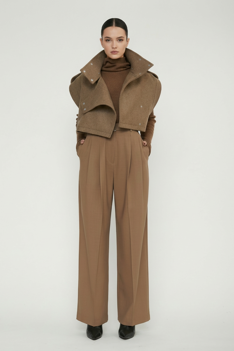 Oversize Sleeveless Jacket / Nills - Warm Taupe