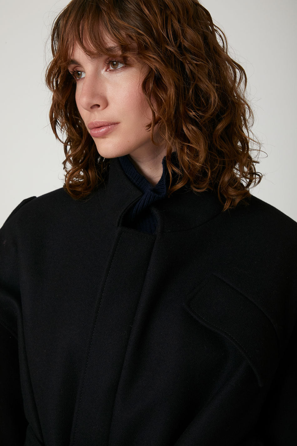 Paola Dark Blue Solna Jacket in Virgin Wool and Cashmere