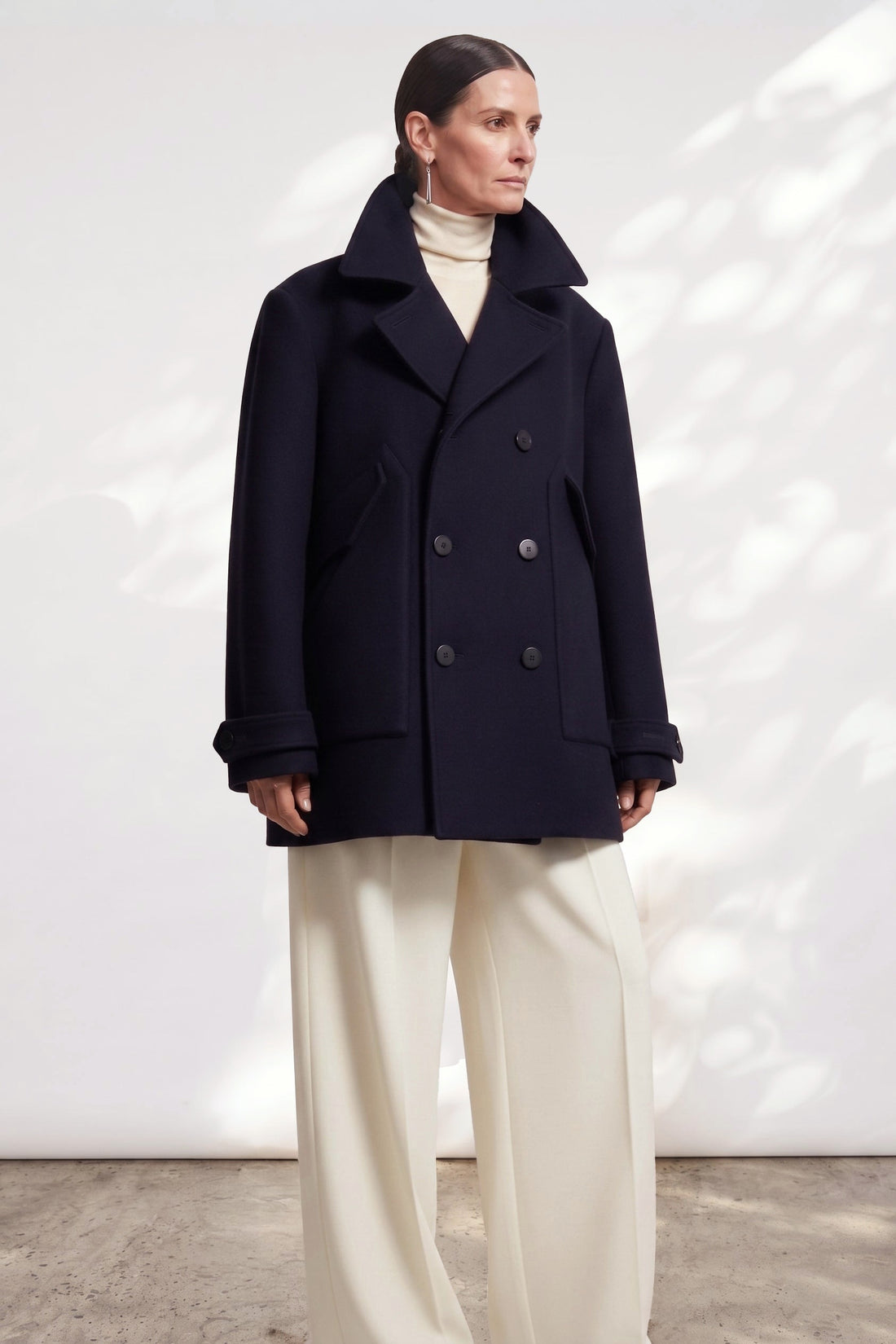 Caban Atelier Marlotte en laine et cachemire Dark Blue, Valentine Gauthier
