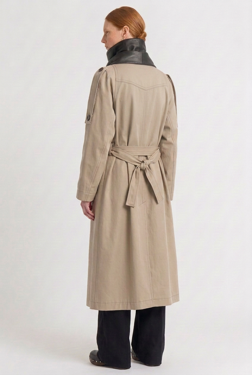 Trench Kab oversize en twill de coton sable, Valentine Gauthier