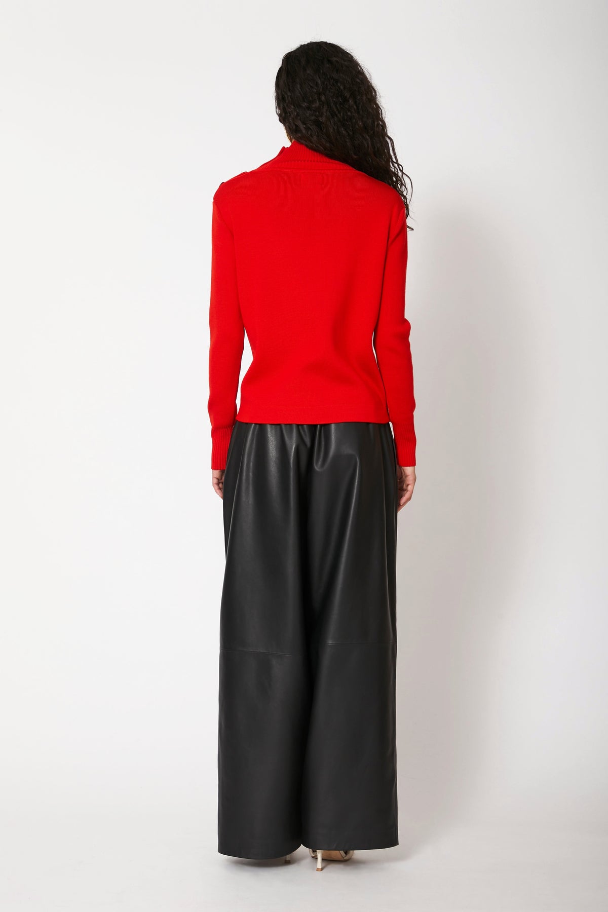 Pull Picasso col montant en laine mérinos Coquelicot, Valentine Gauthier